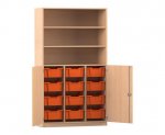 Flexeo Halbtürenschrank PRO, 3 Reihen, 12 Boxen Gr. M, 3 Fächer, 2 Halbtüren  (Zoom)