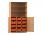 Flexeo Halbtürenschrank PRO, 3 Reihen, 12 Boxen Gr. M, 3 Fächer, 2 Halbtüren  (Zoom)