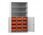 Flexeo Halbtürenschrank PRO, 3 Reihen, 12 Boxen Gr. M, 3 Fächer, 2 Halbtüren  (Zoom)