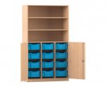 Flexeo Halbtürenschrank PRO, 3 Reihen, 12 Boxen Gr. M, 3 Fächer, 2 Halbtüren  (Zoom)
