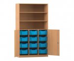 Flexeo Halbtürenschrank PRO, 3 Reihen, 12 Boxen Gr. M, 3 Fächer, 2 Halbtüren  (Zoom)