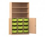 Flexeo Halbtürenschrank PRO, 3 Reihen, 12 Boxen Gr. M, 3 Fächer, 2 Halbtüren  (Zoom)