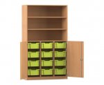 Flexeo Halbtürenschrank PRO, 3 Reihen, 12 Boxen Gr. M, 3 Fächer, 2 Halbtüren  (Zoom)