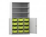 Flexeo Halbtürenschrank PRO, 3 Reihen, 12 Boxen Gr. M, 3 Fächer, 2 Halbtüren  (Zoom)