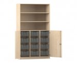 Flexeo Halbtürenschrank PRO, 3 Reihen, 12 Boxen Gr. M, 3 Fächer, 2 Halbtüren  (Zoom)
