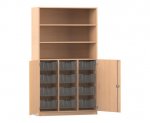 Flexeo Halbtürenschrank PRO, 3 Reihen, 12 Boxen Gr. M, 3 Fächer, 2 Halbtüren  (Zoom)