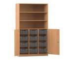 Flexeo Halbtürenschrank PRO, 3 Reihen, 12 Boxen Gr. M, 3 Fächer, 2 Halbtüren  (Zoom)