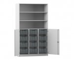 Flexeo Halbtürenschrank PRO, 3 Reihen, 12 Boxen Gr. M, 3 Fächer, 2 Halbtüren  (Zoom)