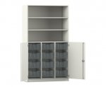 Flexeo Halbtürenschrank PRO, 3 Reihen, 12 Boxen Gr. M, 3 Fächer, 2 Halbtüren  (Zoom)