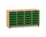 Flexeo Regal PRO, 4 Reihen, 24 Boxen Gr. S  (Zoom)