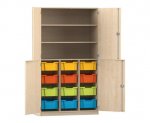 Flexeo Halbtrenschrank PRO, 3 Reihen, 12 Boxen Gr. M, 3 Fcher, 4 Halbtren