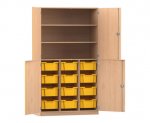 Flexeo Halbtürenschrank PRO, 3 Reihen, 12 Boxen Gr. M, 3 Fächer, 4 Halbtüren  (Zoom)
