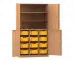Flexeo Halbtürenschrank PRO, 3 Reihen, 12 Boxen Gr. M, 3 Fächer, 4 Halbtüren  (Zoom)