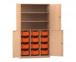 Flexeo Halbtürenschrank PRO, 3 Reihen, 12 Boxen Gr. M, 3 Fächer, 4 Halbtüren  (Zoom)