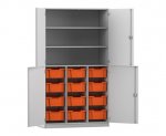 Flexeo Halbtürenschrank PRO, 3 Reihen, 12 Boxen Gr. M, 3 Fächer, 4 Halbtüren  (Zoom)