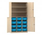 Flexeo Halbtürenschrank PRO, 3 Reihen, 12 Boxen Gr. M, 3 Fächer, 4 Halbtüren  (Zoom)