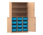 Flexeo Halbtürenschrank PRO, 3 Reihen, 12 Boxen Gr. M, 3 Fächer, 4 Halbtüren  (Zoom)