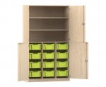 Flexeo Halbtürenschrank PRO, 3 Reihen, 12 Boxen Gr. M, 3 Fächer, 4 Halbtüren  (Zoom)