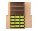 Flexeo Halbtürenschrank PRO, 3 Reihen, 12 Boxen Gr. M, 3 Fächer, 4 Halbtüren  (Zoom)