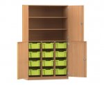 Flexeo Halbtürenschrank PRO, 3 Reihen, 12 Boxen Gr. M, 3 Fächer, 4 Halbtüren  (Zoom)