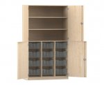 Flexeo Halbtürenschrank PRO, 3 Reihen, 12 Boxen Gr. M, 3 Fächer, 4 Halbtüren  (Zoom)