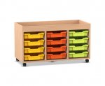 Flexeo Regal PRO, 3 Reihen, 12 Boxen Gr. S, Aufkantung  (Zoom)