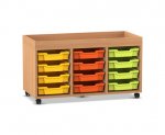 Flexeo Regal PRO, 3 Reihen, 12 Boxen Gr. S, Aufkantung  (Zoom)