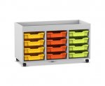 Flexeo Regal PRO, 3 Reihen, 12 Boxen Gr. S, Aufkantung  (Zoom)