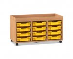 Flexeo Regal PRO, 3 Reihen, 12 Boxen Gr. S, Aufkantung  (Zoom)