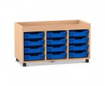 Flexeo Regal PRO, 3 Reihen, 12 Boxen Gr. S, Aufkantung  (Zoom)
