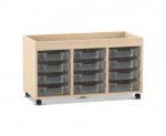 Flexeo Regal PRO, 3 Reihen, 12 Boxen Gr. S, Aufkantung  (Zoom)