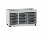 Flexeo Regal PRO, 3 Reihen, 12 Boxen Gr. S, Aufkantung  (Zoom)