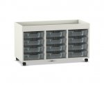 Flexeo Regal PRO, 3 Reihen, 12 Boxen Gr. S, Aufkantung  (Zoom)