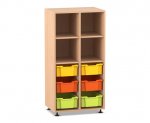 Flexeo Regal PRO, 2 Reihen, 6 Boxen Gr. M, 4 Fächer oben  (Zoom)
