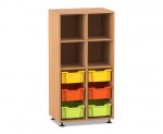 Flexeo Regal PRO, 2 Reihen, 6 Boxen Gr. M, 4 Fächer oben  (Zoom)