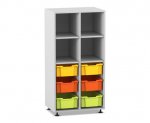 Flexeo Regal PRO, 2 Reihen, 6 Boxen Gr. M, 4 Fächer oben  (Zoom)