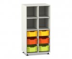 Flexeo Regal PRO, 2 Reihen, 6 Boxen Gr. M, 4 Fächer oben  (Zoom)