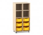 Flexeo Regal PRO, 2 Reihen, 6 Boxen Gr. M, 4 Fächer oben  (Zoom)