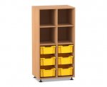 Flexeo Regal PRO, 2 Reihen, 6 Boxen Gr. M, 4 Fächer oben  (Zoom)