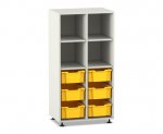 Flexeo Regal PRO, 2 Reihen, 6 Boxen Gr. M, 4 Fächer oben  (Zoom)