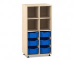 Flexeo Regal PRO, 2 Reihen, 6 Boxen Gr. M, 4 Fächer oben  (Zoom)