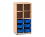 Flexeo Regal PRO, 2 Reihen, 6 Boxen Gr. M, 4 Fächer oben  (Zoom)