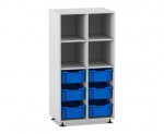 Flexeo Regal PRO, 2 Reihen, 6 Boxen Gr. M, 4 Fächer oben  (Zoom)