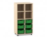 Flexeo Regal PRO, 2 Reihen, 6 Boxen Gr. M, 4 Fächer oben  (Zoom)