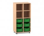 Flexeo Regal PRO, 2 Reihen, 6 Boxen Gr. M, 4 Fächer oben  (Zoom)