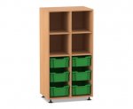 Flexeo Regal PRO, 2 Reihen, 6 Boxen Gr. M, 4 Fächer oben  (Zoom)