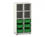Flexeo Regal PRO, 2 Reihen, 6 Boxen Gr. M, 4 Fächer oben  (Zoom)