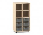 Flexeo Regal PRO, 2 Reihen, 6 Boxen Gr. M, 4 Fächer oben  (Zoom)