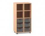 Flexeo Regal PRO, 2 Reihen, 6 Boxen Gr. M, 4 Fächer oben  (Zoom)