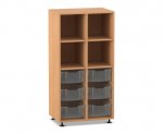 Flexeo Regal PRO, 2 Reihen, 6 Boxen Gr. M, 4 Fächer oben  (Zoom)